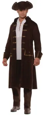 Pirate Coat Set Ad Brown - Underwraps