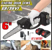 6" Mini Cordless Chainsaw – Battery Powered Pruning Saw with 2 Rechargeable 68VF