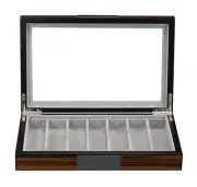 TimelyBuys Walnut Wood for Smartwatch Watch Band Storage Display Case Glass Top