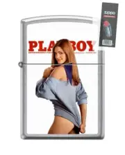 Zippo 60516 Playboy Magazine Cover Pin Up College Lighter + FLINT PACK