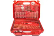 TOPEX 246PCs Combination Drill Bit Set Screw Bits Titanium for Metal Wood Masonry