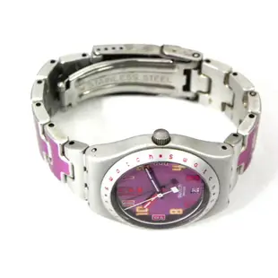 石英錶 [SWATCH SP2535S] 鋁合金屬錶+金屬錶帶[粉紅色面] 軍錶/時尚/中性錶