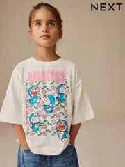 White Doraemon License Graphic 100% Cotton T-Shirt (3-16yrs) (E44358) | $17 - $24