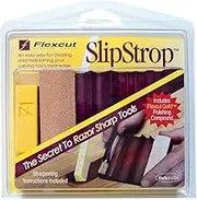 Flexcut Slipstrop, for Polishing and Deburring V-Tools and Gouges, Flexcut Gold Polishing Compound Included, (PW12), SlipStrop, PW12, Black, Pack of 1