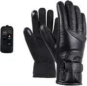 [gernie] USB Winter Heated Gloves for Men Women with Touch Screen Fingers - Windproof, Water Resistant Thermal Gloves for Running Cycling, Driving, Hiking