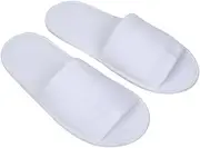 BIUDECO 4Pairs Disposable Travel Slippers for Men Portable Open Toe Folding Slippers for Hotel Spa Home Use Comfortable and Breathable Design for Guests