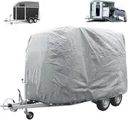 Horse Trailer Cover, Pull Horse Trailer Cover, 420D Oxford Cloth UV Resistant, Waterproof, Dustproof, Universal Carriage Cover with Storage Bag (L16 x W8 x H10ft)