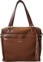 Kaela Marie Large Diaper Bag Backpack, Vegan Leather Diaper Travel Tote Bag with Changing Pad and Stroller Straps