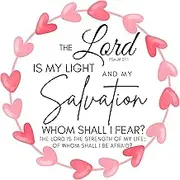 Fabric Panel 14"x14" Psalm 27:1 Scripture 100% Cotton Quilting Sewing Panel Square DI200