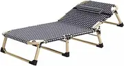 Nap Bed Extra Wide Camping Cot with with Soft Comfortable Pillow, Height Adjustable Folding Guest Bed, Portable Folding Bed for Outdoor Office Updated Design