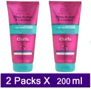 Eva Hair Clinic Curls LEAVE IN CREAM With Shea Butter & Linseed(2 Packs X 200ml)