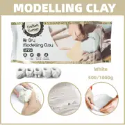 500g Modelling Clay Air Dry Non Toxic Craft Hardening Moulding White Kid Adult