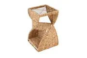 Design Square Cleo End Lamp Side Table Rectangle Clear Glass Top - Natural