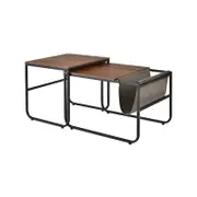 Costway Nesting Coffee Table Stackable Side Wood & Metal