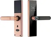 Waterproof Cerradura Intelige Tuya Fingerprint Security Intelligent Smart WiFi APP Password Electronic Smart Door Lock Slimline Design(X4 tuyaR-180) Aqiong