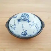 Arita ware, sometsuke bird and animal caricature "Waku-waku nabe" b From Japan