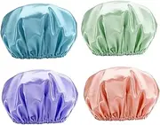 NOLITOY 4pcs Shower Cap Satin Bonnet Satin Sleep Bonnet Silk Bonnet Night Sleep Cap Adjustable Bonnet Satin Sleep Cap Hair Sleep Wrap Satin Hair Wrap Hair Bonnet Curly Hair Sleep Cap or