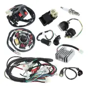 Full Electrics Wiring Harness CDI Coil for GY6 150CC ATV Quad Go Kart black