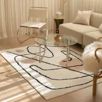 在飛比找ETMall東森購物網優惠-原創設計地毯北歐現代抽象毛絨地毯臥室床邊客廳墊INS風地墊加