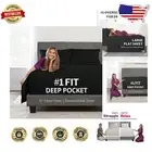 Luxury California King Bed Sheets - 16" Deep Pocket Microfiber, 1800 TC, Black