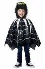 Toddler Glow in Dark Googly Eye Spider Web Hooded Poncho Cape Halloween Costume