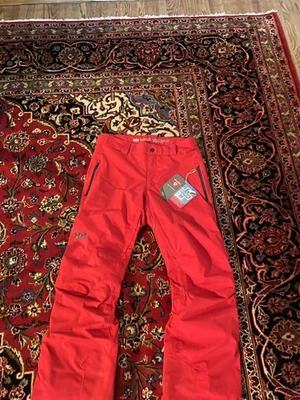 helly hansen legendary ski pants brand new with tags mens L red waterproof