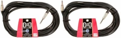 2) Hosa HSS-050 1/4" TRS 50ft Balanced Pro Audio Cables OFC Conductors