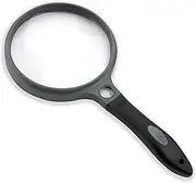 Carson SureGrip Series Hand Held or Hands Free 2X Power Magnifying Glasses for Reading, Low Vision, Inspection, Craft and Hobby Magnifiers