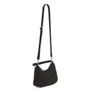 Vera Bradley Cotton Frannie Crescent Crossbody Purse Black