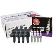 Hitachi 4 Ignition Coils NGK 4 Ruthenium HX Spark Plugs Kit For Kia K900 3.8