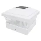 8 White 5 x 5 Solar LED Post Light Deck Cap Fence Landscape Lamp PVC Vinyl Wood