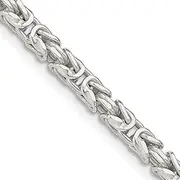 [JewelryWeb] 925 Sterling Silver Solid Polished 3.25mm Byzantine Chain Necklace Lobster Claw Jewelry Gifts for Women - Length Options: 41 46 51 61 76