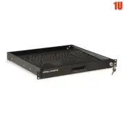 1U Sliding Keyboard Tray 19" Rack Mount Locking Lockable Shelf with Key 2-Post