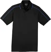 [SPORT-TEK] Micropique Sport-Wick® Piped Polo. ST653 Black/ True Royal 3XL
