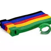100 Cable Management Ties, Hook Loop Straps, Reusable Fastening Organizer