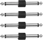 4Pcs Guitar Pedal Patch Connectors, Guitar Guitar Effects Pedal to Pedal Connector Straight Type (Black)