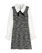 Aqua Girls' Boucle Bow Dress, Little Kid, Big Kid - Exclusive