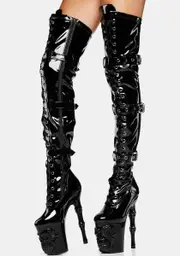 [Pleaser] Rapture-3028 Patent Thigh High Boots