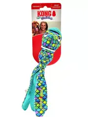 KONG Wubba Finz Small Blue Squeaky Tug Toss & Fetch Dog Toy 10"
