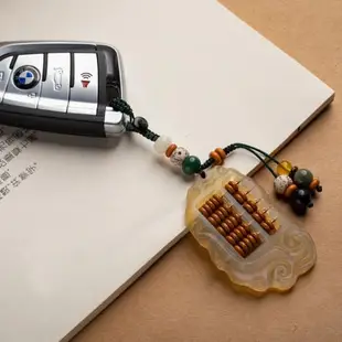 適用奔馳寶馬奧迪汽車鑰匙掛件高檔車用如意算盤鑰匙扣禮物鑰匙圈