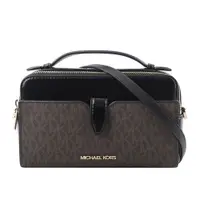 在飛比找誠品線上優惠-【Michael Kors】滿版塗層帆布Logo 及漆皮雙拉