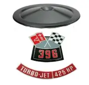 65 Corvette Air Cleaner + Decals 396 / 425 HP Correct Beaded Edge air cleaner