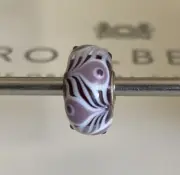 Trollbeads Purple Glass Bead Peacock Feather
