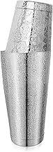 Stainless Steel Cocktail Shaker Tin Set, Etched Design, 304 Stainless Steel, Boston Shaker Style 18oz & 28oz (Silver-Weighted, Elf)