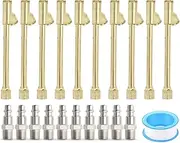 10 Set 1/4in FNPT Dual Head Air Chuck, Straight Foot Lock On Tire Inflate Chuck, 2 Way Connect Tire Inflate Chuck with with Quick Plug, for Trucks Cycles Motorcycles Cars