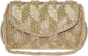 [Aheli] Golden Clutch Purses for Women Handmade Evening Sling Handbag Stylish Bridal Fashion Clutch Bag for Women, Gold, One Size