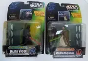 Star Wars Darth Vader Obi-Wan Kenobi Hasbro Action Figures 1996 Elec Light Saber