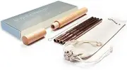 Zenify Reusable Straws Rose Gold with 4X 8mm Metal Straw + Case + Bag + Cleaner - Eco Friendly Stainless Steel Smoothie Drinking Gift Set - Alternative to Single Use Plastic Paper Glass Silicone