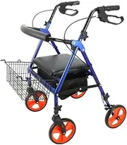 Walker,Lightweight Aluminum Rollator Transport Walker with Seat Elderly People Walker Rehabilitation Equipment Height Adjustable Folding Walking Little Surprise