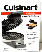 Cuisinart Classic Round Waffle Maker Stainless Steel/Non-Stick Plates Brand New